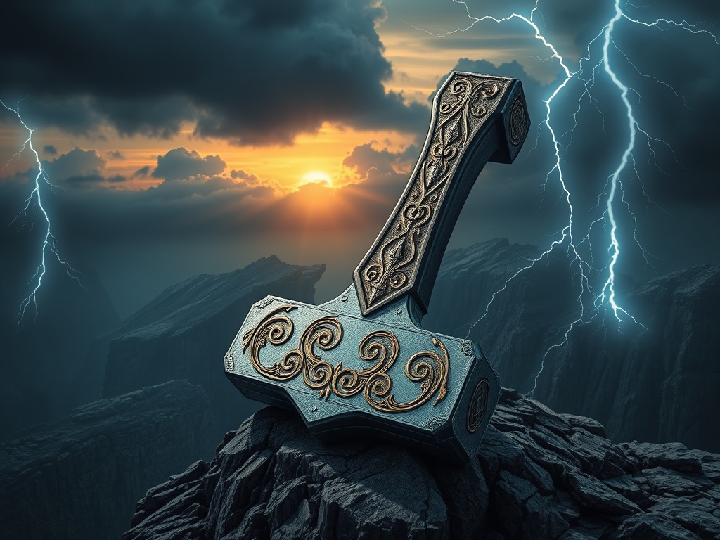 İskandinav Mitolojisi: Gizemli Tanrıların Peşinde 4 Thor'un Çekici Mjölnir: Güç ve Koruma Sembolü